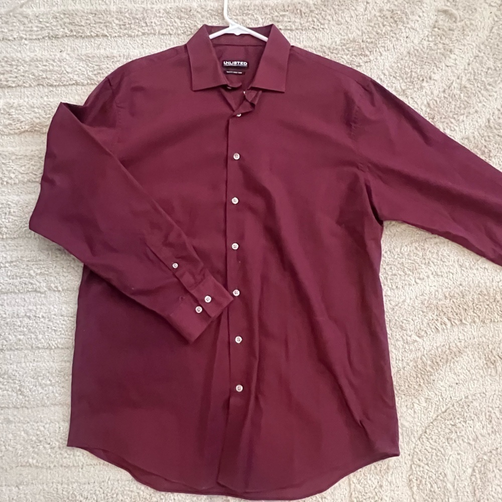 UNLISTED - A Kenneth Cole Production Maroon Button Down Shirt, 16-16.5